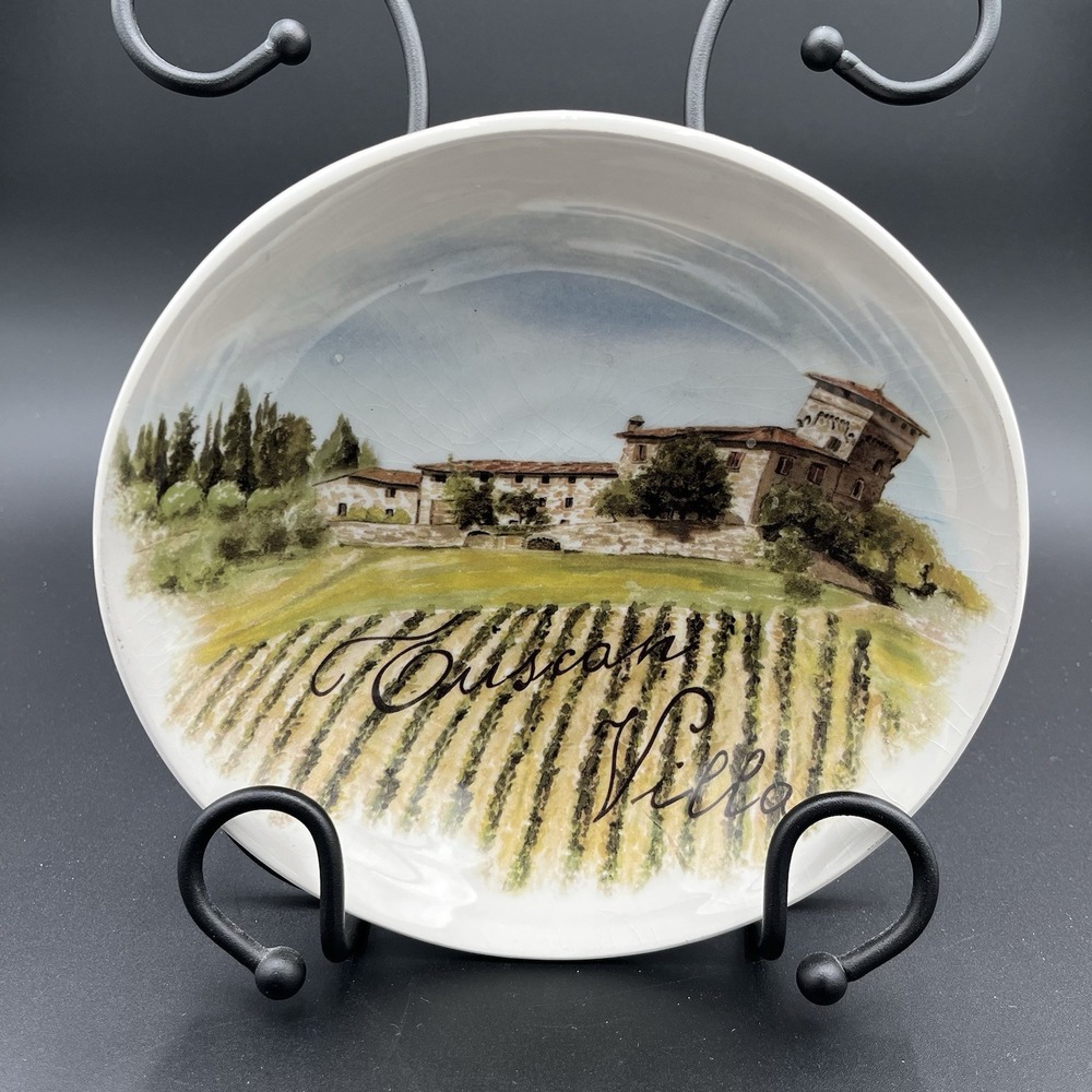 VTG Ceramica Cuore Pasta Salad Serving Dish Italy Tuscan Villa 15" Plate Retro